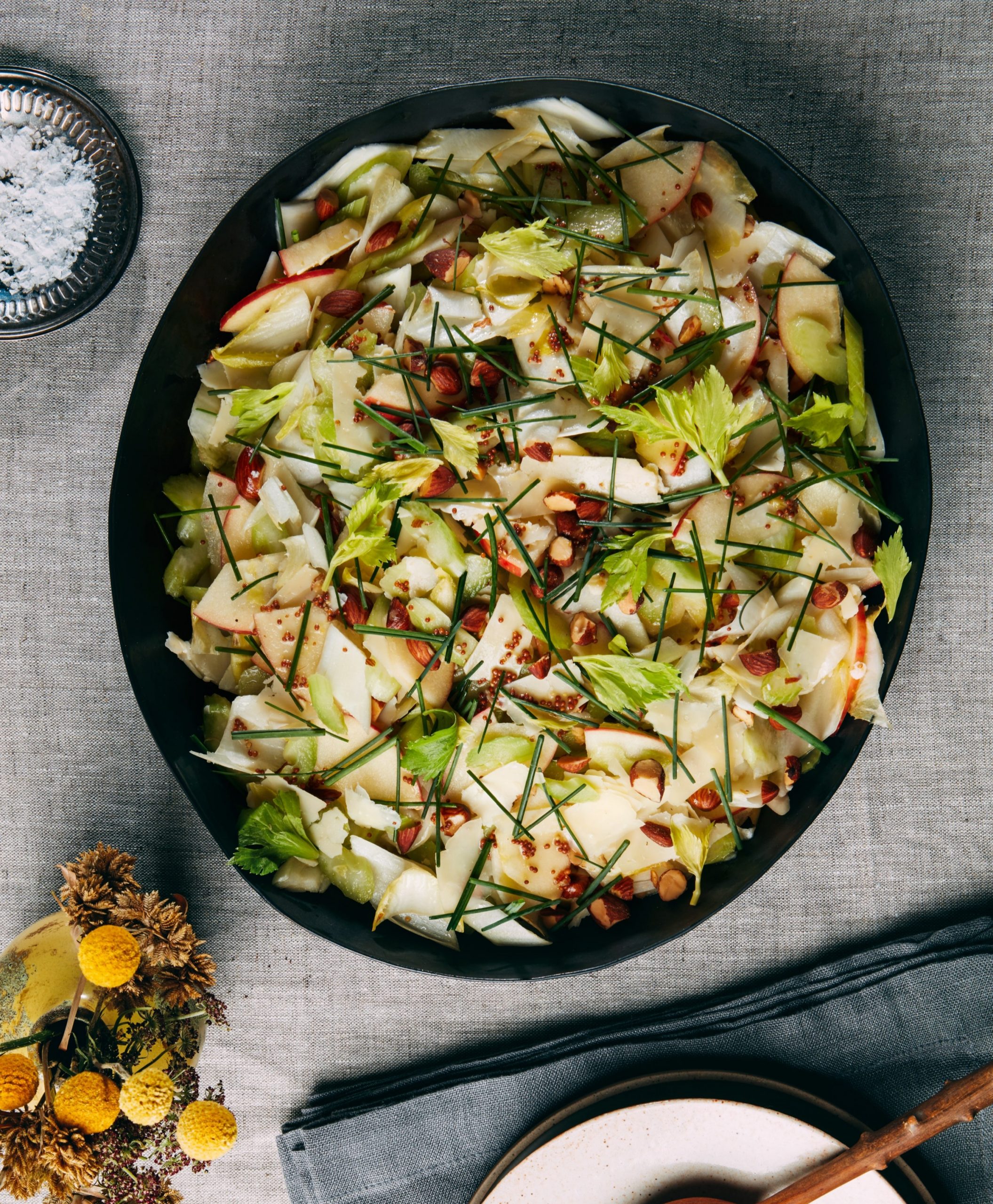 Endive, Apple and Celery Salad with Smoked Almonds and Cheddar - Lekke Recipes